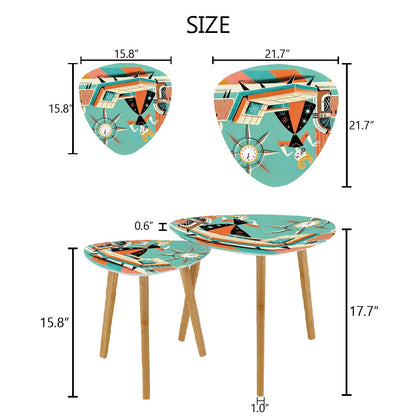 Mid Century Modern Gal, Kitschy Mod Quirky Fun Nesting Tables - Mid Century Modern Gal