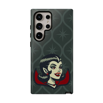 Vampire Dracula Girl Halloween Goth Horror Buff MCM Green Tough Phone Case