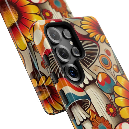 Colorful Mushroom Flower Phone Case - Boho Chic Design