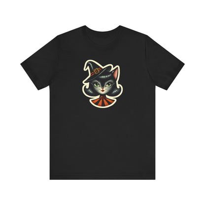 Vintage Halloween Black Cat Sexy Sexton Mid Century Modern Unisex T-Shirt - Mid Century Modern Gal