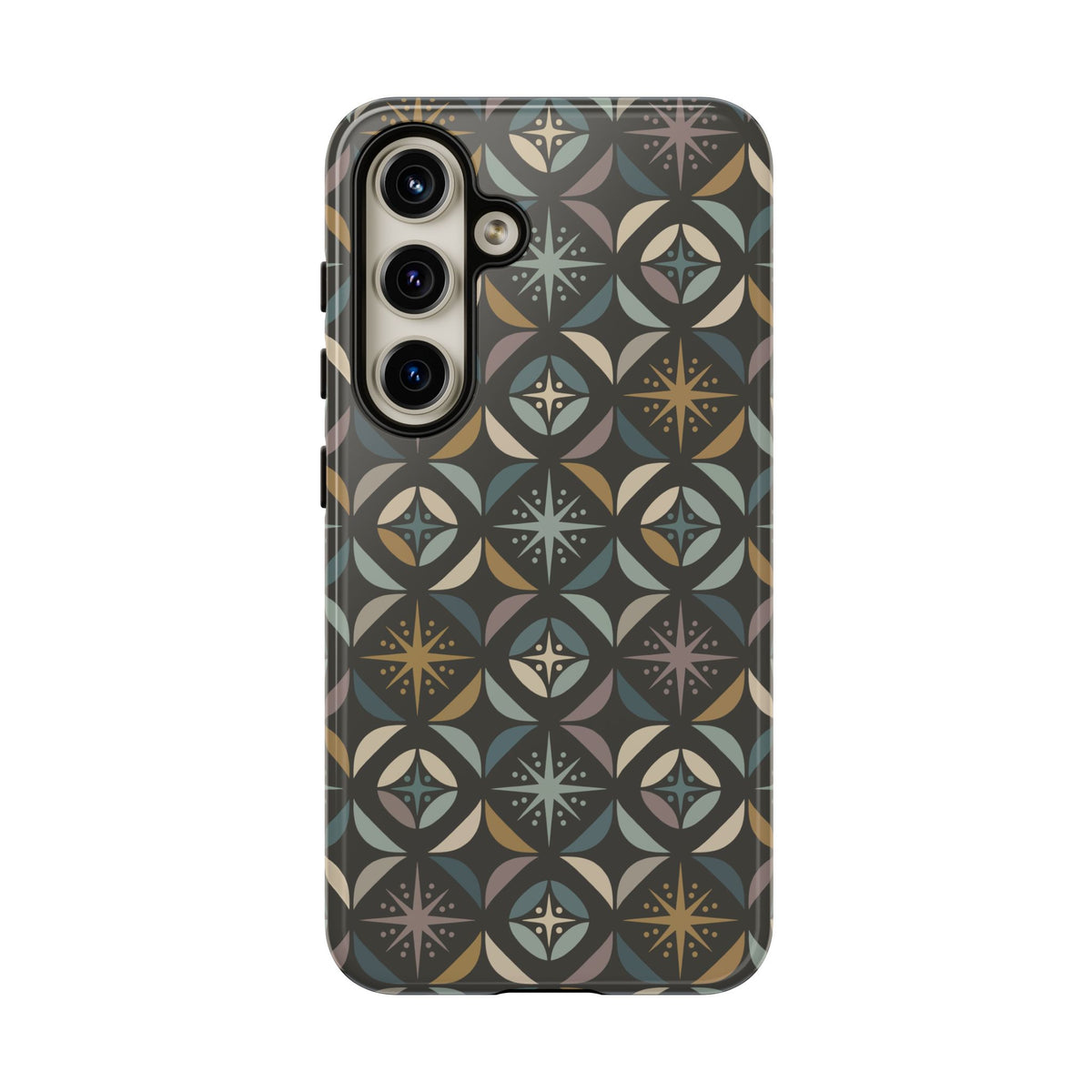 Mid Century Modern Elegant Gray Geometric Starburst Tough Phone Case