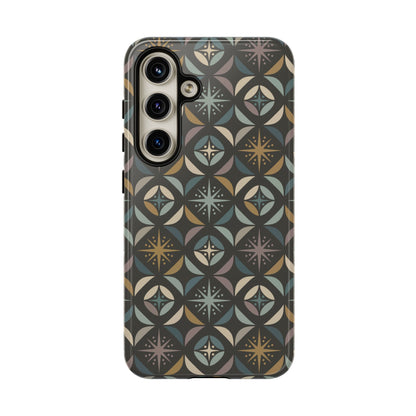 Mid Century Modern Elegant Gray Geometric Starburst Tough Phone Case
