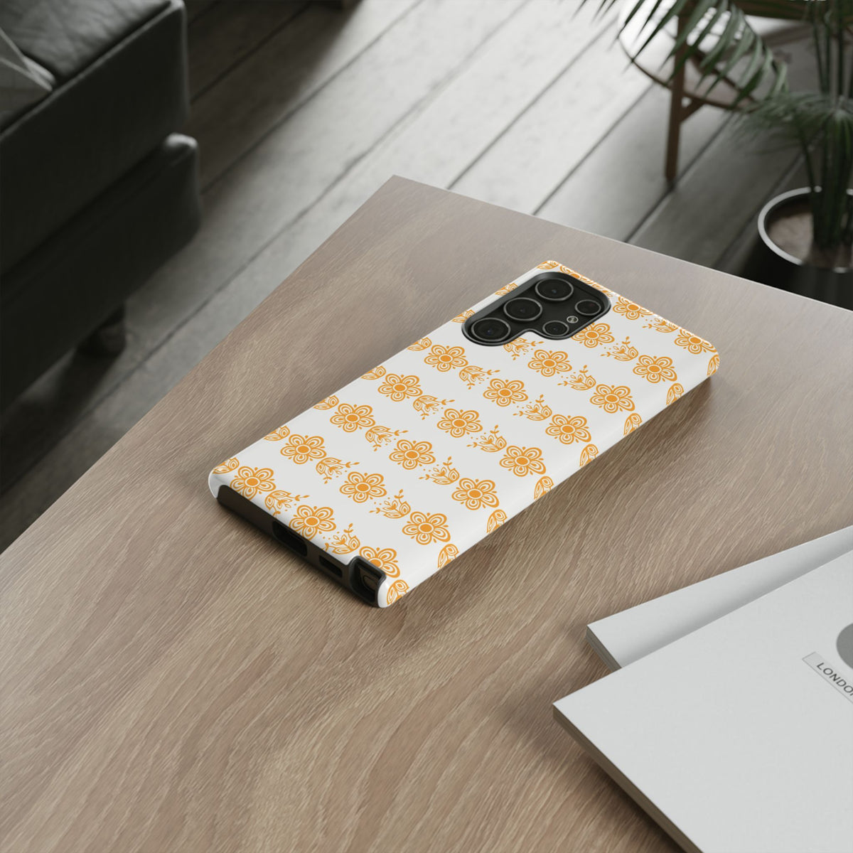 Pyrex Golden Butterfly Floral Phone Case, Tough Cases for Stylish Protection, Gift for Her, Durable, Trendy Floral Design, Cell Phone Cover