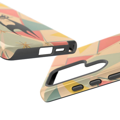 Atomic Cat Mid Mod Retro Cat Phone Case | Tough Cases with Vintage Vibe | Ideal for Cat Lovers