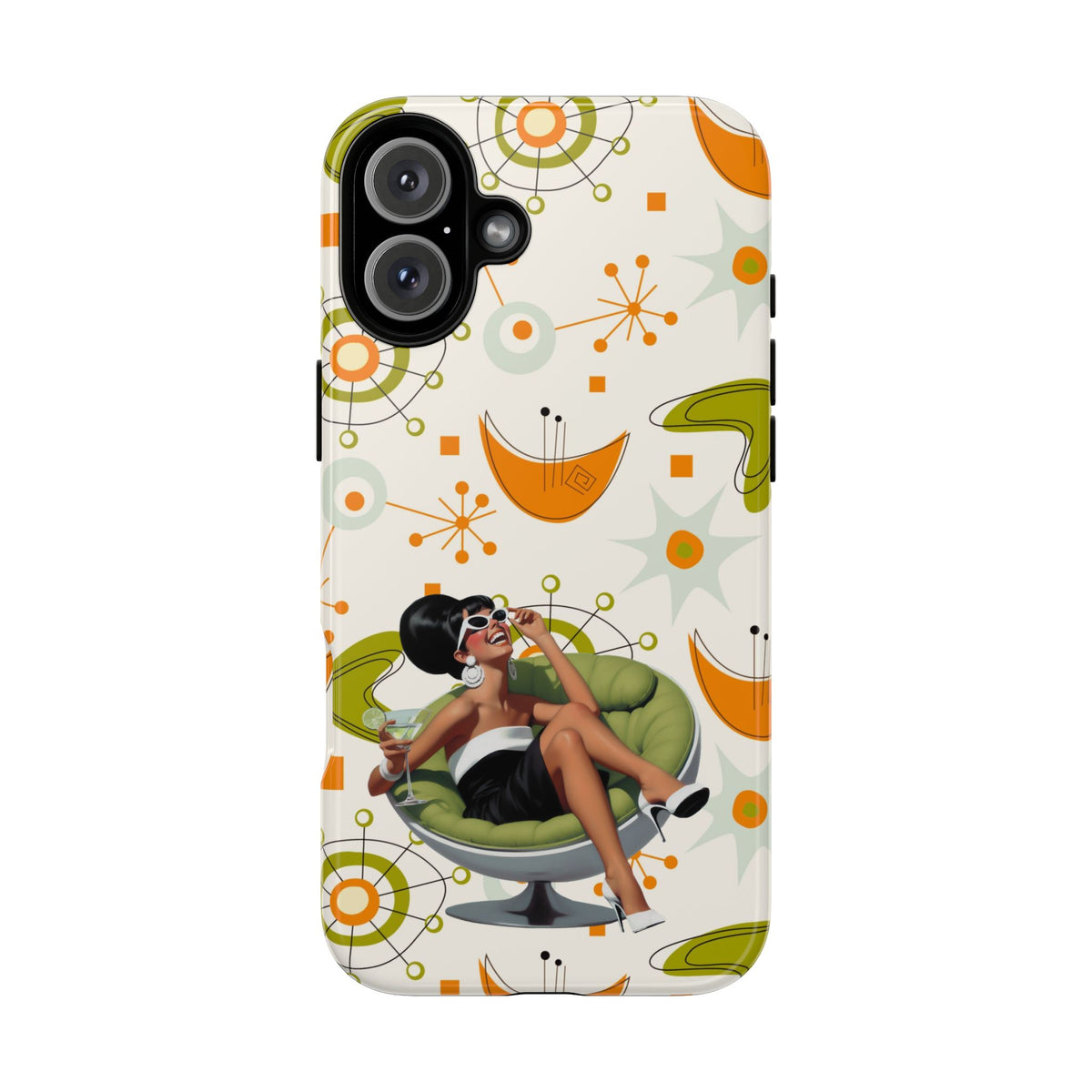 Mid Century Modern Atomic Starburst Mid Mod 60s Gal Retro Chic Tough Phone Case with Vintage Glamour Design