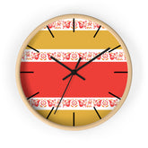 Pyrex Friendship Retro Pattern Wall Clock – Red, Mustard Yellow White Kitschy Wall Clock - Mid Century Modern Gal