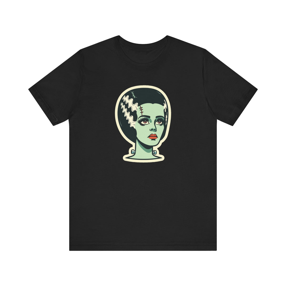 Bride of Frankenstein Retro Mid Mod Horror Buff Halloween Unisex T-Shirt - Mid Century Modern Gal