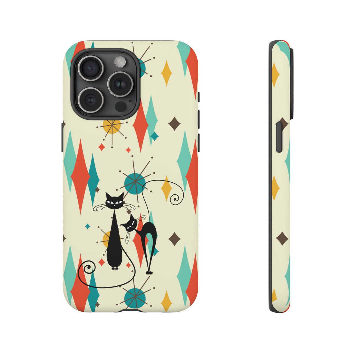 Atomic Kitty Cat, Mid Mod Franciscan Pattern, Kitsch Tough Phone Cases