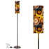 Mid Mod 70s Groovy Orbs, Brown Yellow Beige, Blue, Retro Slim Floor Lamp - Mid Century Modern Gal