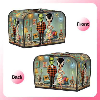 Frankenstein And Bride Kitschy Retro Kitchen 2 Slice Toaster Cover - Mid Century Modern Gal