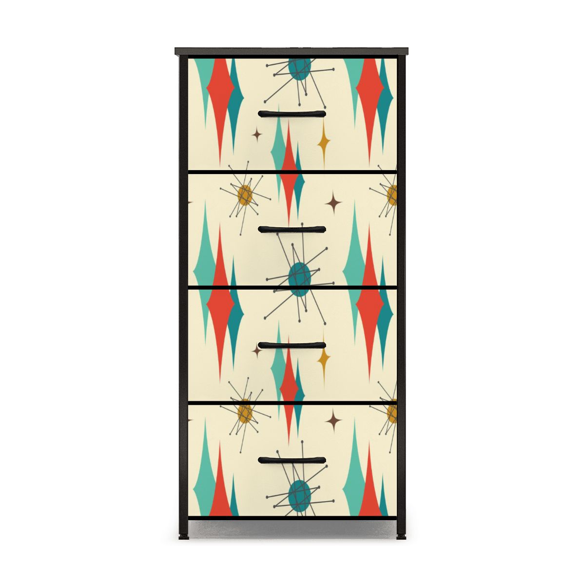 Franciscan Starburst Atomic Mid Mod 4-Drawer Dresser - Mid Century Modern Gal