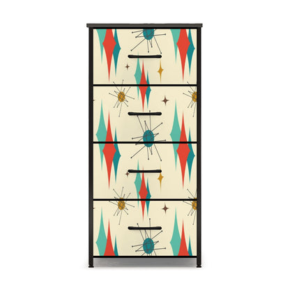 Franciscan Starburst Atomic Mid Mod 4-Drawer Dresser - Mid Century Modern Gal