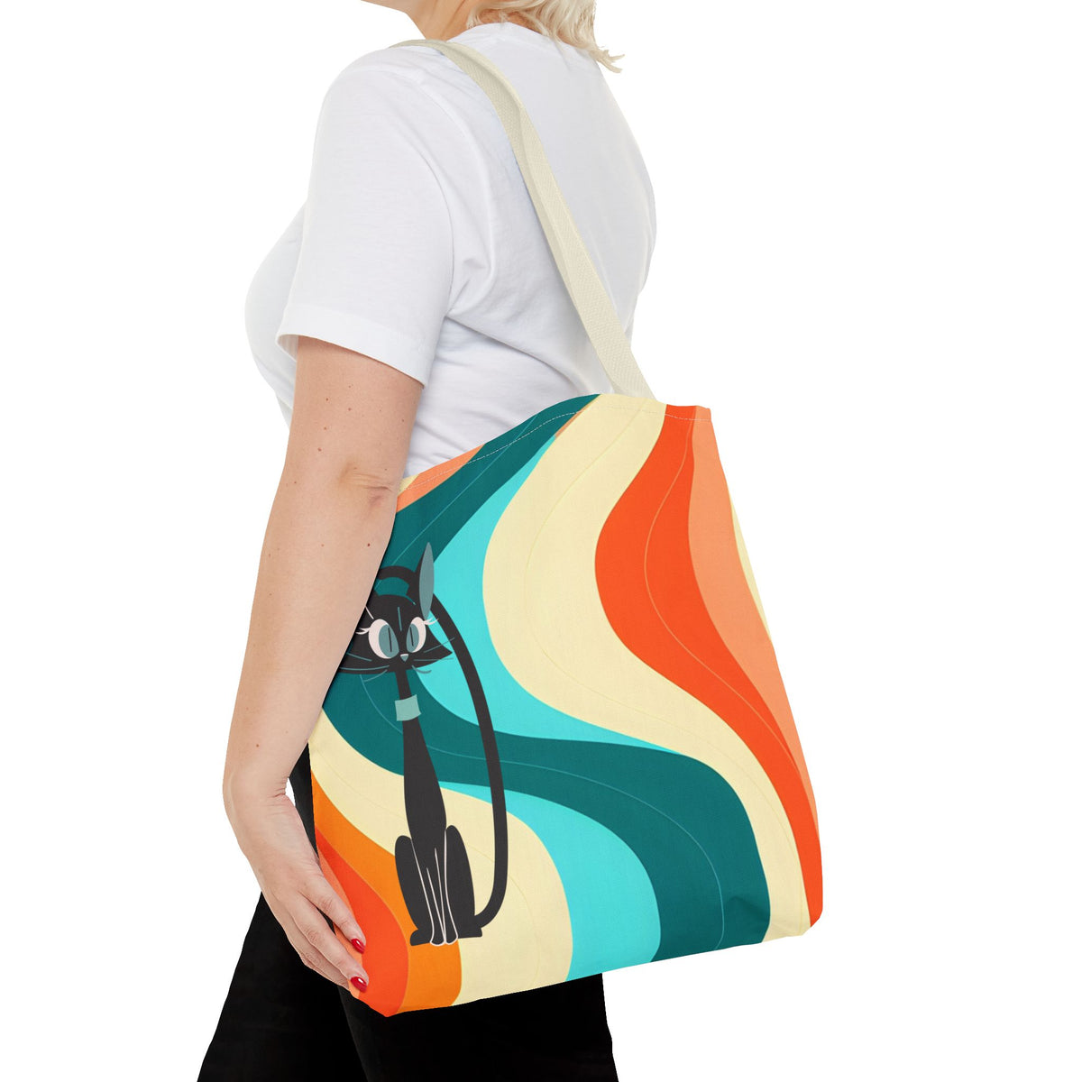Atomic Cat Mid Mod Groovy Tote Bag - Mid Century Modern Gal