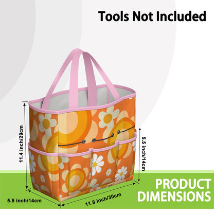 Flower Power Orange Groovy Mod Garden Tool Bag