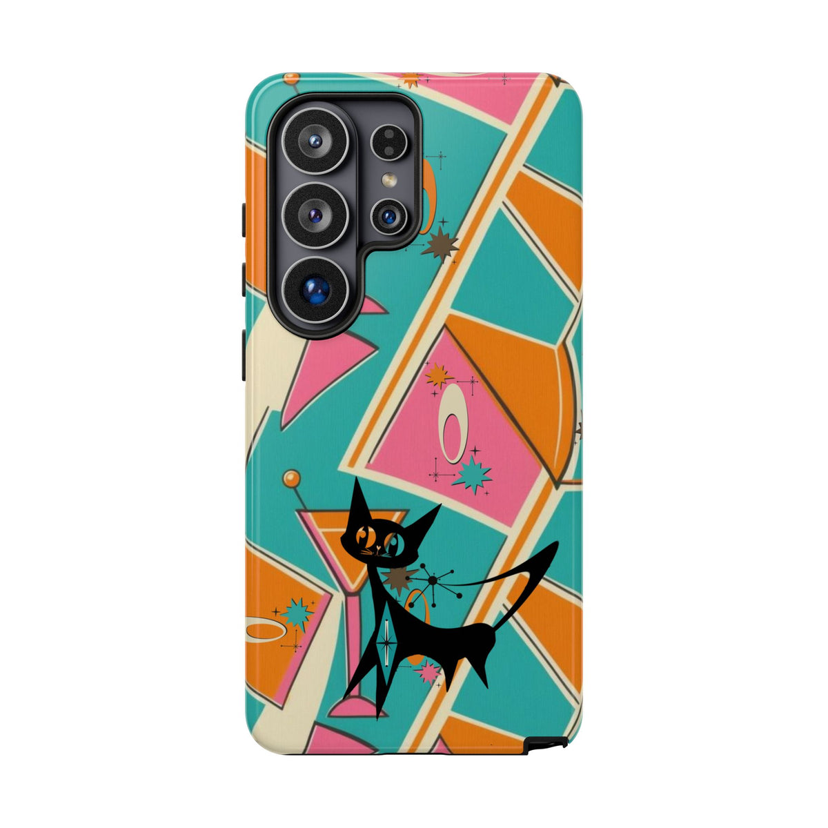 Atomic Cat Mid Mod Retro Cat Phone Case - Tough Cases for Stylish Cat Lovers - Mid Century Modern Gal