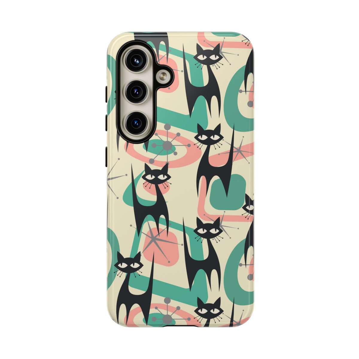 Atomic Cat Mid Century Modern Starburst Retro Kitsch Tough Phone Case