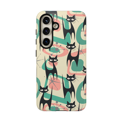 Atomic Cat Mid Century Modern Starburst Retro Kitsch Tough Phone Case