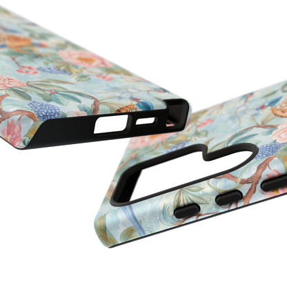 Chinoiserie Designed Floral Pheasant Phone Case with Bird Design