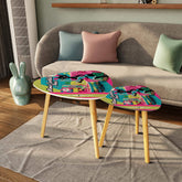Mid Century Modern Bar Tables, Atomic Cat And Cocktails Kitschy Mod Nesting Tables - Mid Century Modern Gal