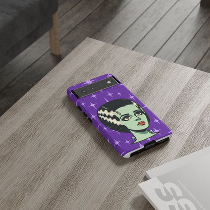 Bride of Frankenstein Retro Mid Mod Horror Buff Purple Halloween Tough Phone Case