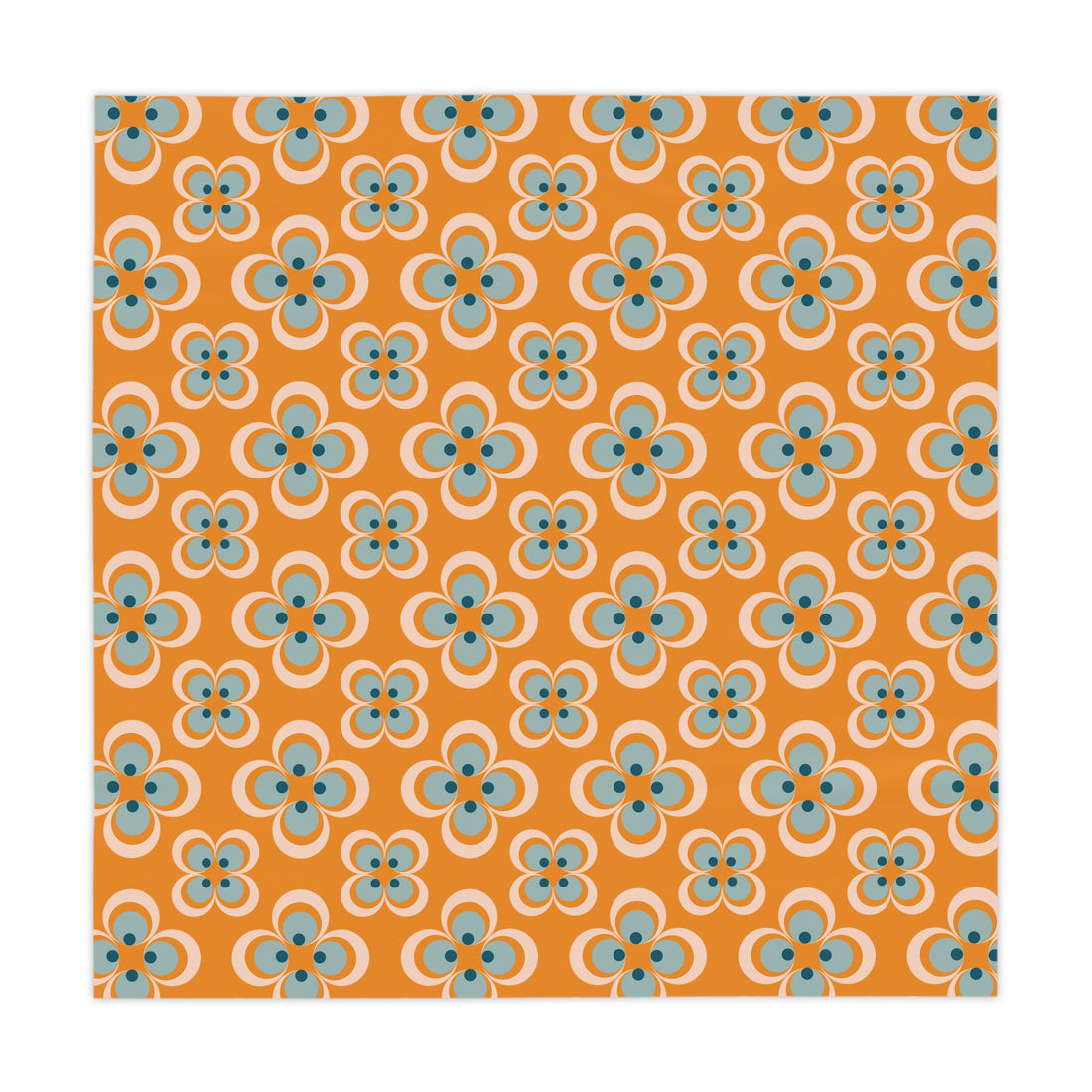 Mid Century Modern Scandinavian Designed Orange, Blue Mod Retro Tablecloth - Mid Century Modern Gal