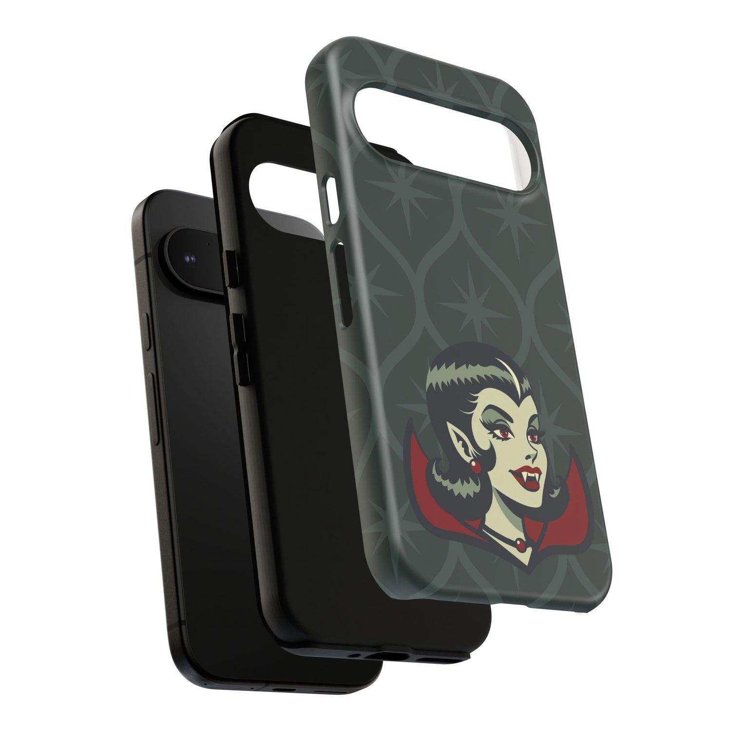 Vampire Dracula Girl Halloween Goth Horror Buff MCM Green Tough Phone Case