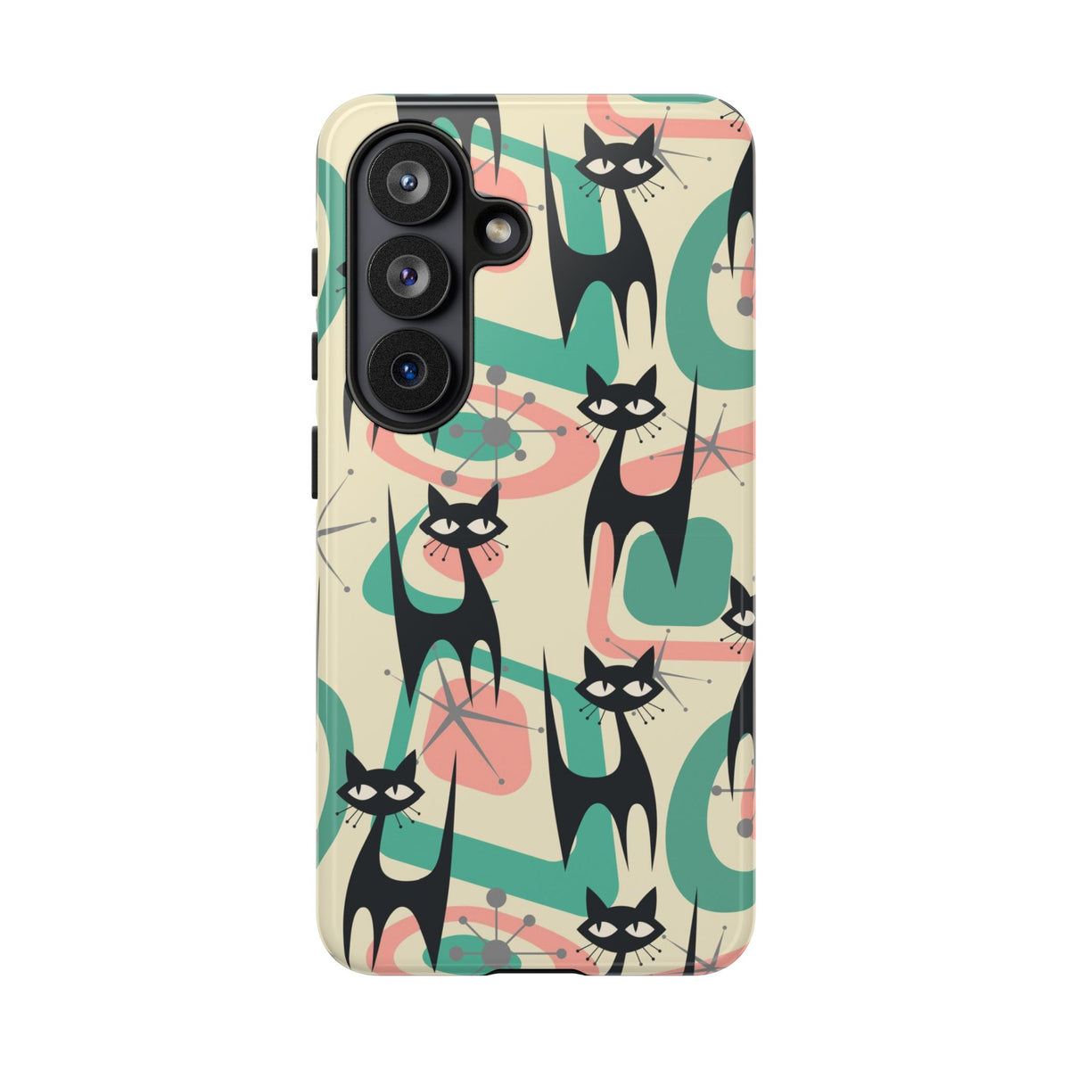 Atomic Cat Mid Century Modern Starburst Retro Kitsch Tough Phone Case