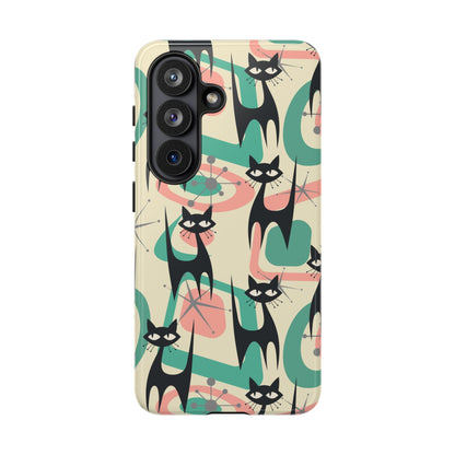 Atomic Cat Mid Century Modern Starburst Retro Kitsch Tough Phone Case