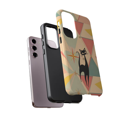 Atomic Cat Mid Mod Retro Cat Phone Case | Tough Cases with Vintage Vibe | Ideal for Cat Lovers