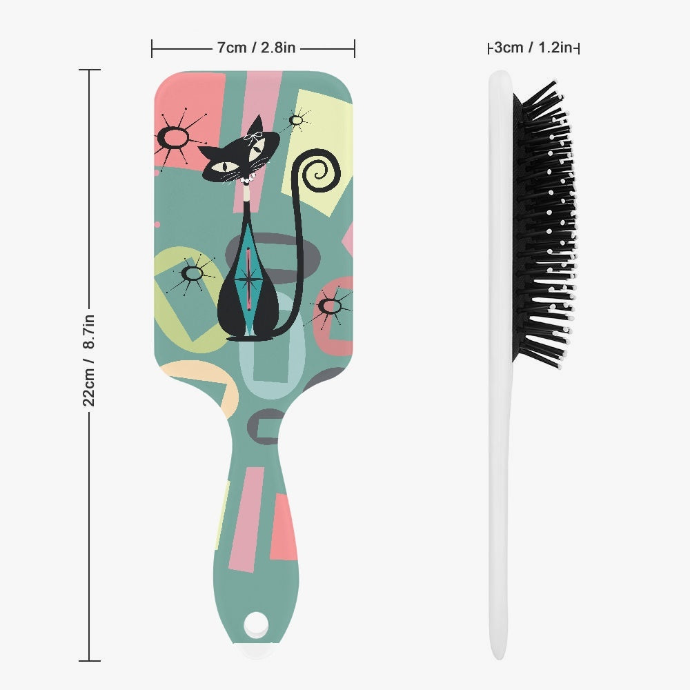 Vanity Table, Atomic Cat Kitschy Cute Hair Brush - Mid Century Modern Gal
