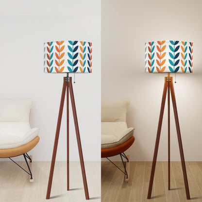 Scandinavian Modern Danish Floral Mid Mod Tripod Floor Lamp - Mid Century Modern Gal