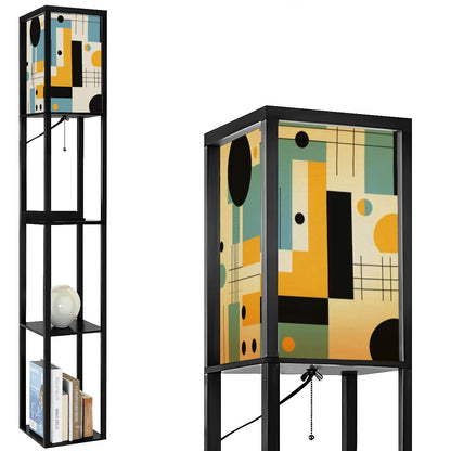 Mid Century Modern Bauhaus Designed Mod Retro Floor Lamp With Shelves - Mid Century Modern Gal