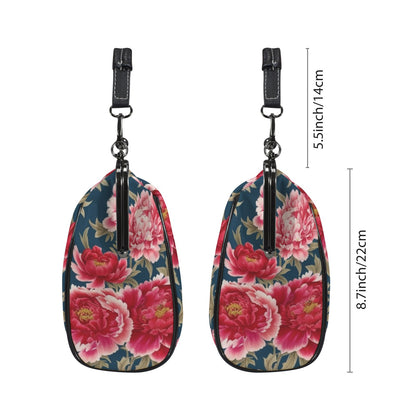 Modern Chinoiserie Royal Blue, Pink Red Floral Kisslock Crossbody Purse - Mid Century Modern Gal