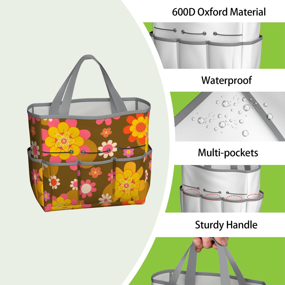 Retro 70s Groovy Flower Power Garden Tool Bag - Mid Century Modern Gal