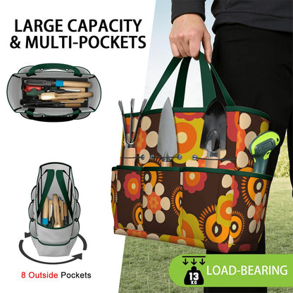 Retro Flower Power 70s Garden Tool Bag