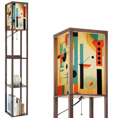 Mid Century Modern Geometric Bauhaus Mid Mod Retro Floor Lamp With Shelves - Mid Century Modern Gal