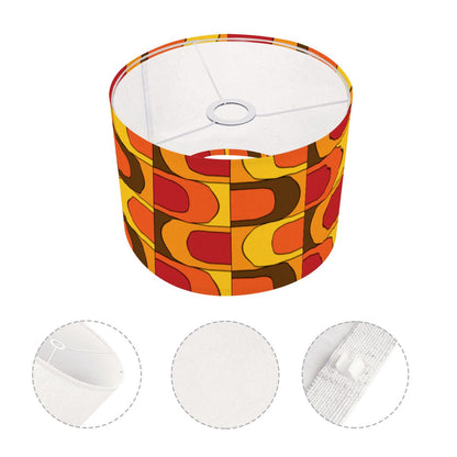 Retro 70s Groovy Mod Yellow Orange Red, Mid Century Modern Lamp Shade ONLY - For Arc Floor Lamps Only - Mid Century Modern Gal