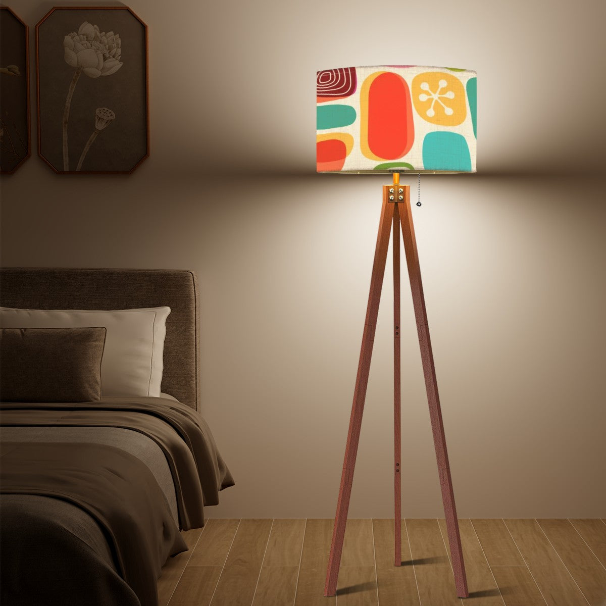 Mid Century Modern Amoeba Designed Geometric Mod Tripod Floor Lamp - Mid Century Modern Gal