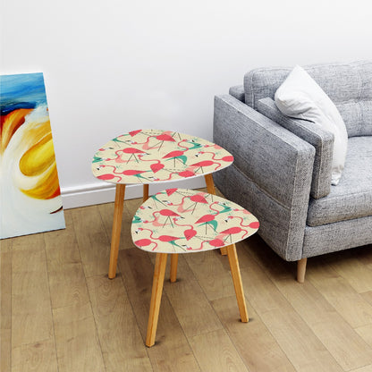 Retro Flamingo, Kitschy Quirky Palm Springs California Mid Century Modern Nesting Tables - Mid Century Modern Gal