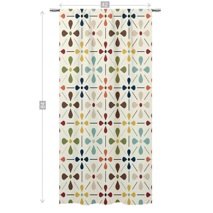 Mid Mod Scandinavian Flower Retro Curtain, Single Panel - Mid Century Modern Gal