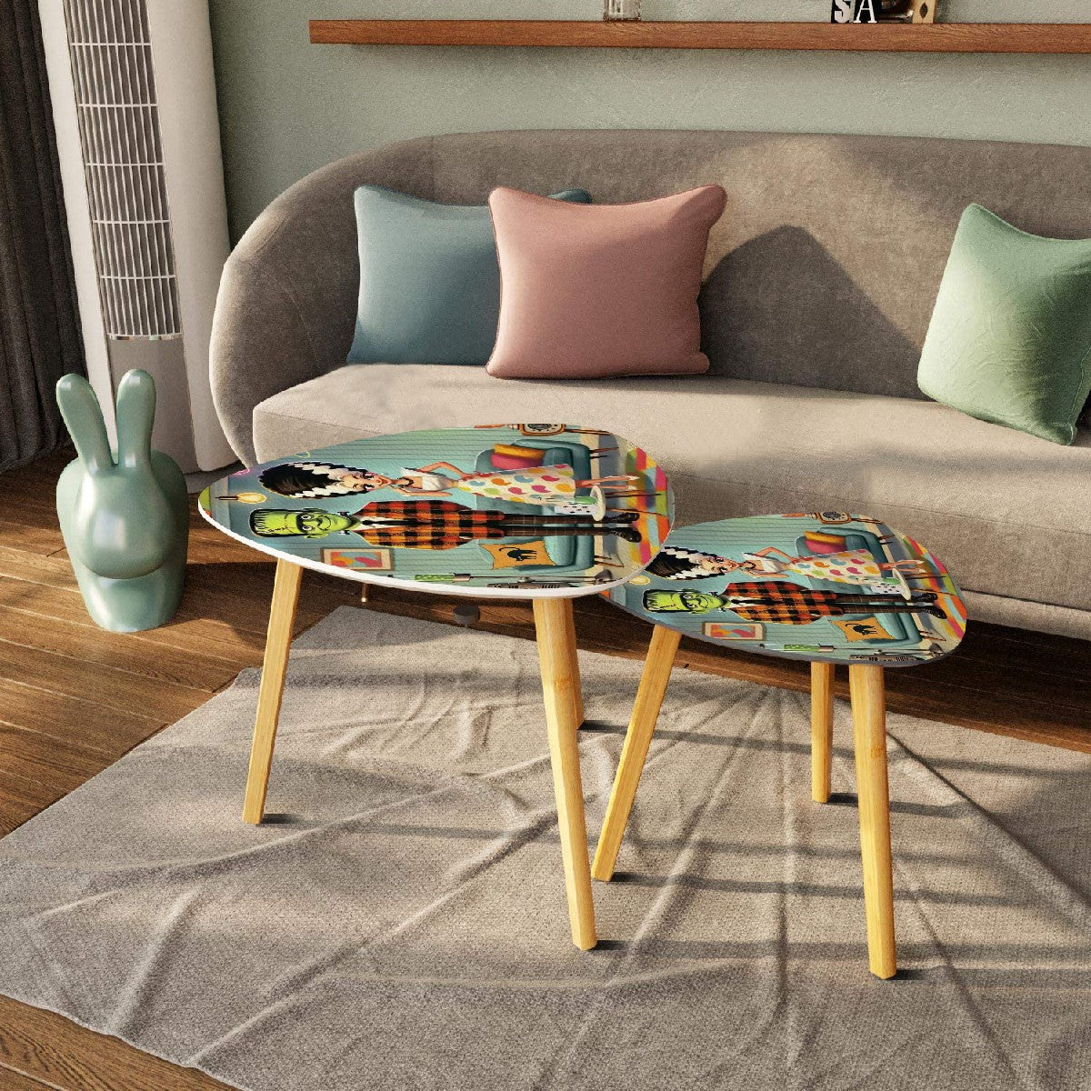 Frankenstein And Bride Retro Mod Vibes Mid Century Modern Nesting Tables - Mid Century Modern Gal