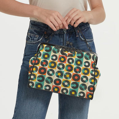 Retro Records Groovy Mod Kisslock Crossbody Purse - Mid Century Modern Gal