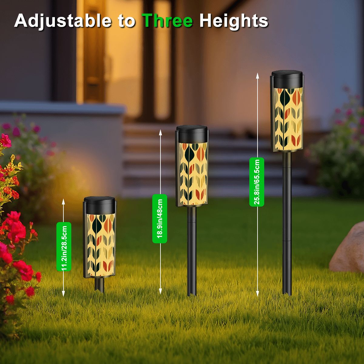 Modern Scandinavian Floral Mid Century Modern Garden Stake Outdoor Solar Lights - Mid Century Modern Gal