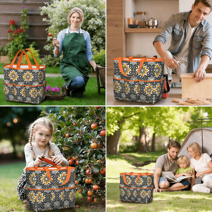 Floral Bohemian Retro Gray Yellow Modern Garden Tool Bag