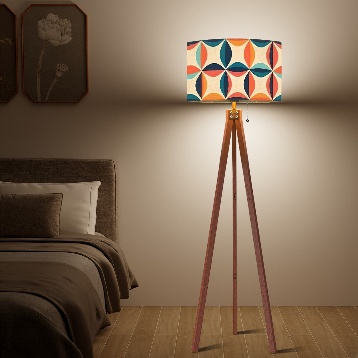 Mid Century Modern Geometric Groovy Lamp Shade ONLY - For Tripod Floor Lamps Only - Mid Century Modern Gal