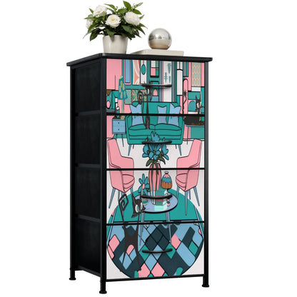 Mid Century Modern Furniture Atomic Cats Kitschy Mod Design 4-Drawer Dresser - Mid Century Modern Gal