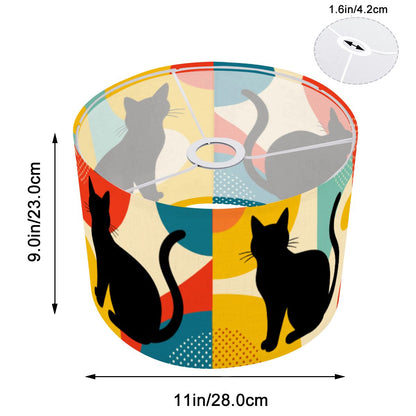 Pop Art Black Atomic Cats, Red Blue Yellow, Lamp SHADE ONLY - For Arc Floor Lamps Only