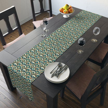 Art Deco Peacock Inspired Table Runner - Mid Century Modern Gal
