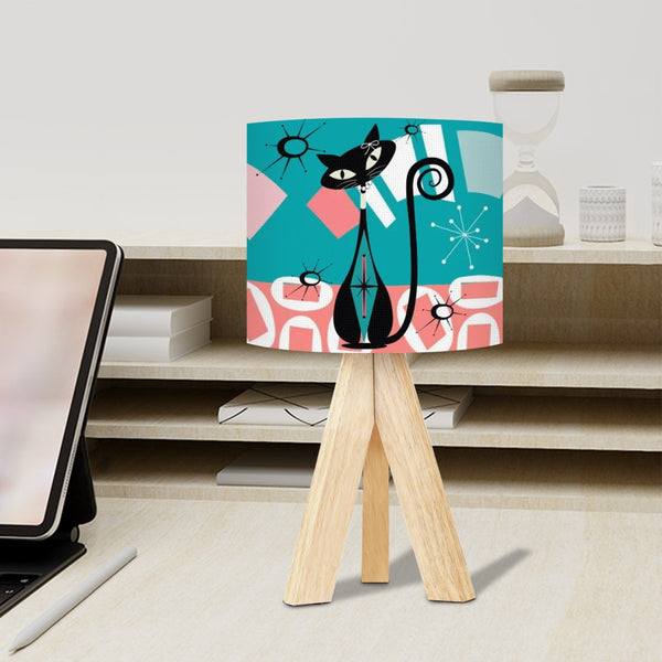 Atomic Cat Mid Century Modern Coral, Aqua MCM Tripod Table Lamp