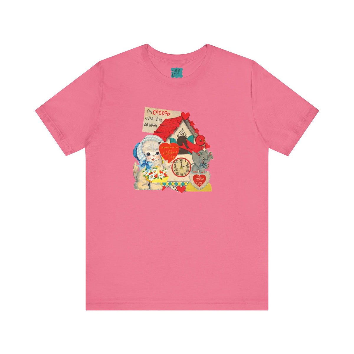 Vintage Valentine Cards Tee, Kitschy Whimsical Love Short Sleeve Tee - Mid Century Modern Gal